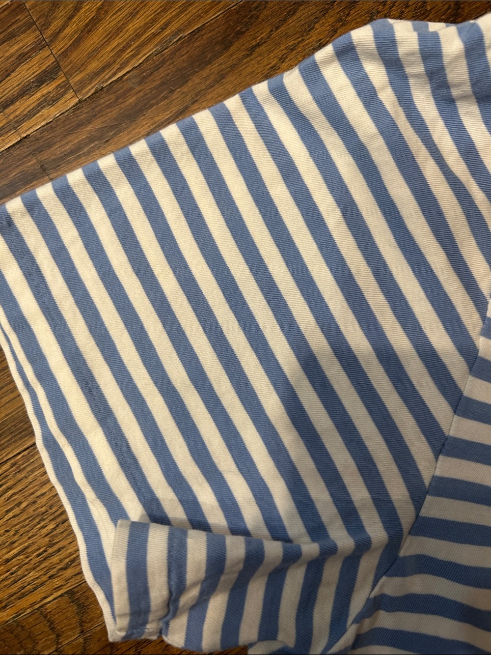 Polo by Ralph Lauren White & Blue Striped Tee with Green Neck Trim - Picture 4 of 7